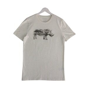 Banana Republic Mens Eco T-Shirt Rhino Graphic Savanna Cream Large Tall L TALL